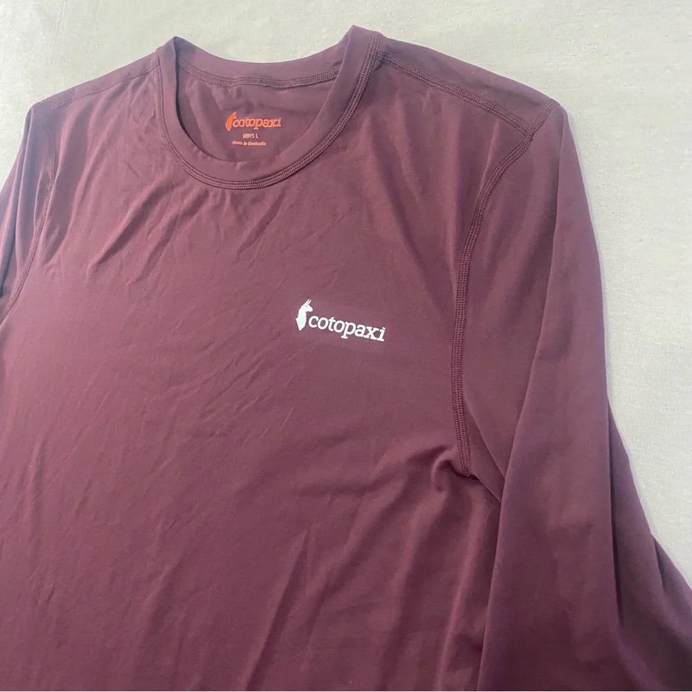 Cotopaxi Shirt Men's L Burgundy Fino Tech Tee Performance Casual Outdoor Hiking - Picture 4 of 13